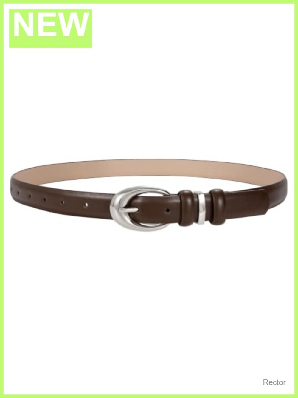 Women Faux Leather Skinny Belt with Gold Buckle for Jeans Pants